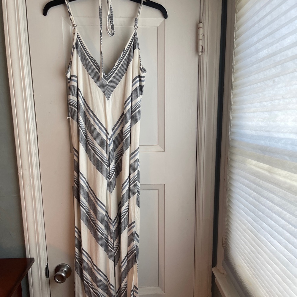 SPLENDID STRIPE CHEVRON PRINT MAXI DRESS